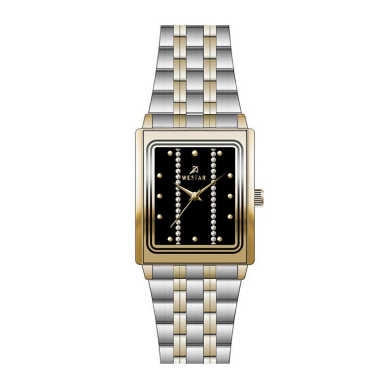 

Westar Analog Watch for Women with Stainless Steel Band, Water Resistant, EX6586CBN103, Silver/gold-Black