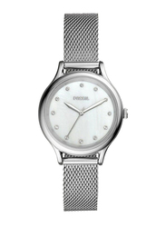 Fossil Laney 3-Hand Analog Watch for Women with Stainless Steel Band, Chronograph and Water Resistant, BQ3390, Silver