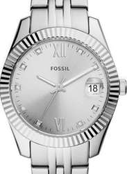 Fossil Scarlette Mini Analog Watch for Women with Stainless Steel Band, Water Resistant, ES4897, Silver