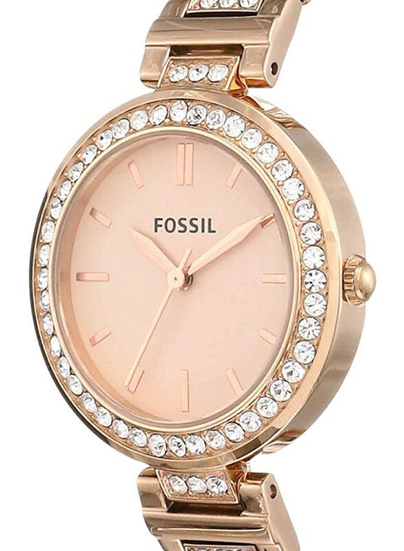 Fossil Analog Watch for Women With Stainless Steel Band, Water Resistant, Bq3181, Rose Gold