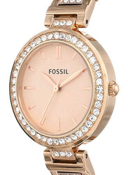 Fossil Analog Watch for Women With Stainless Steel Band, Water Resistant, Bq3181, Rose Gold