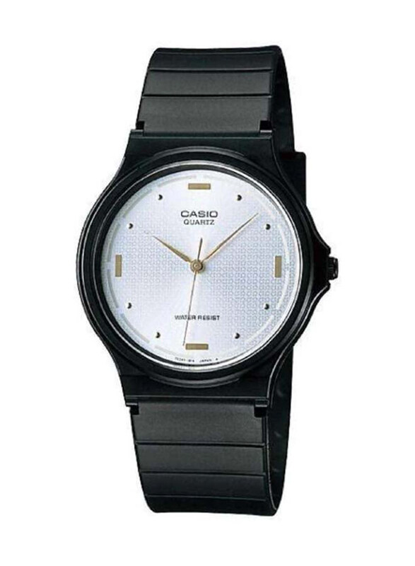 

Casio Youth Timepiece Analog Watch for Men with Resin Band, Water Resistant, MQ-76-7A1LDF, Black-Silver