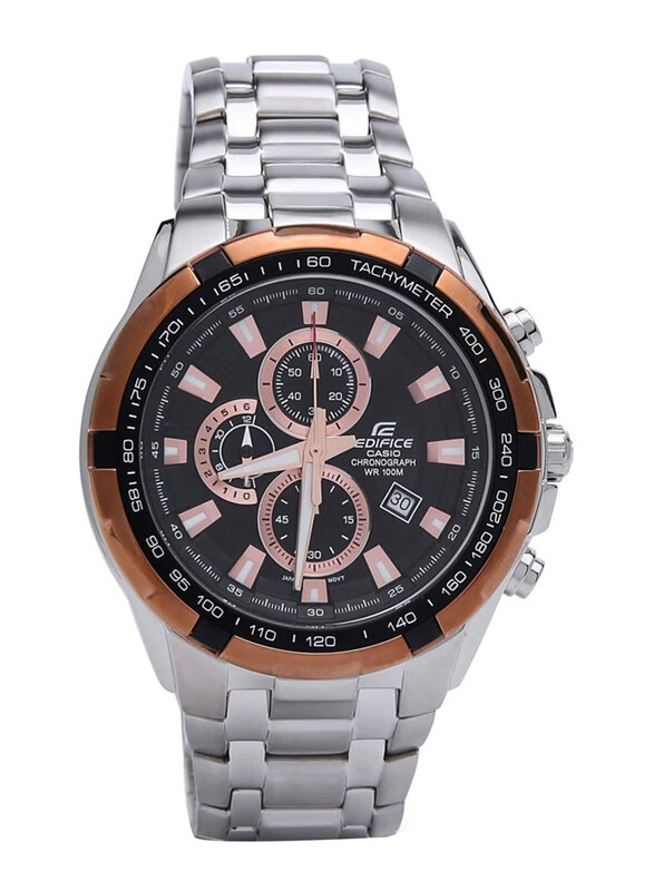 

Casio Edifice Analog Watch for Men with Metal Band, Water Resistant, EF-539D-1A5VDF, Silver-Black
