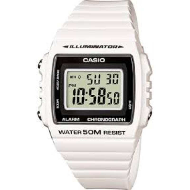 

Casio Standard Series Digital Unisex Watch with Resin Band, Water Resistant, W-215H-7AVDF, White-Grey