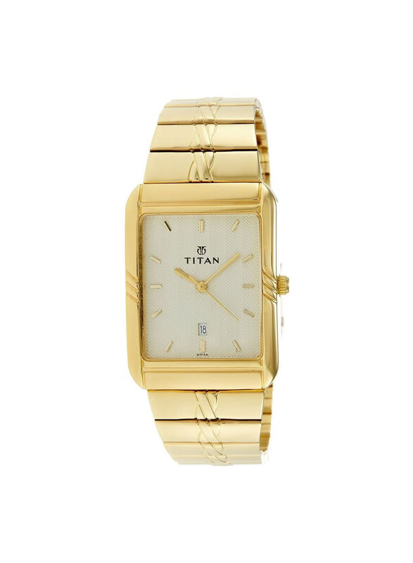 

Titan Karishma Analog Watch for Men with Stainless Steel Band, 9317YM02, Gold-White