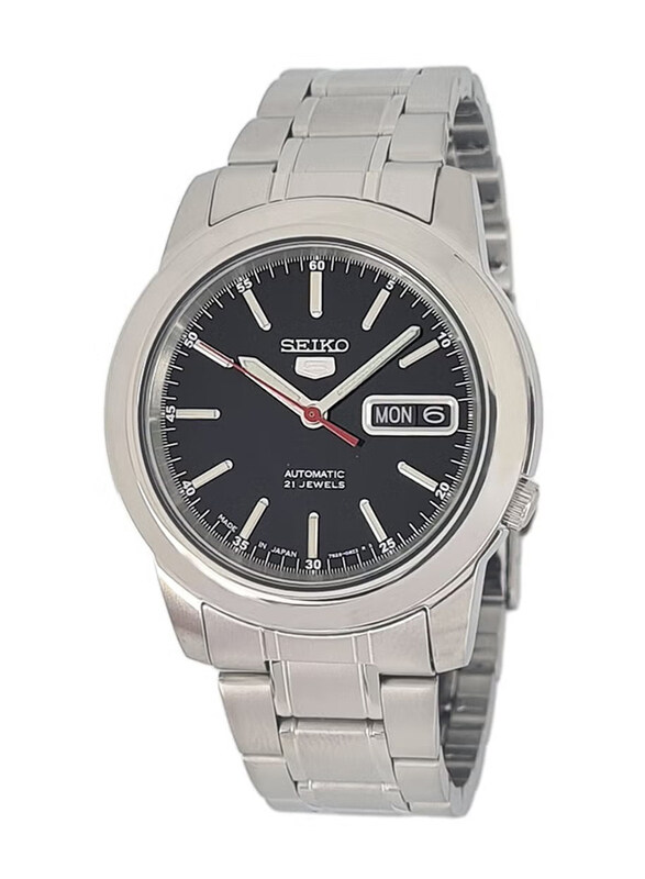 

Seiko Analog Wrist Watch for Men with Stainless Steel Band, Water Resistant, SNKE53J, Silver-Black