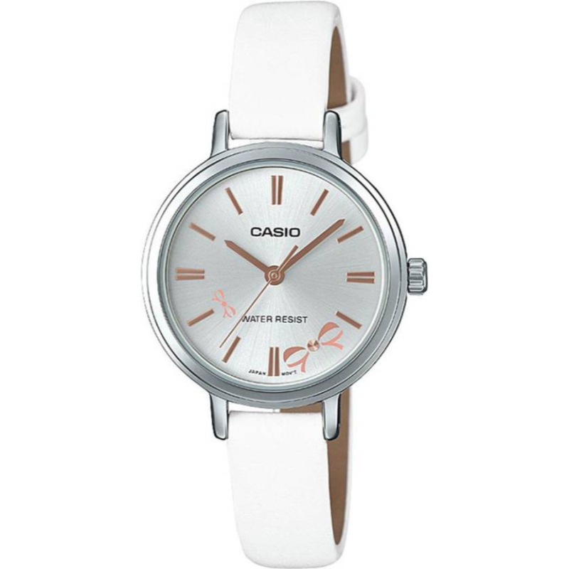 

Casio Analog Watch for Women with Leather Band, Water Resistant, LTP-E146L-7ADF, White-Silver