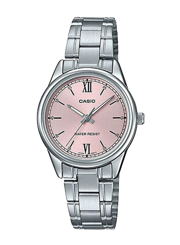 

Casio Analog Watch for Women with Stainless Steel Band, Water Resistant, LTP-V005D-4B2, Silver-Pink