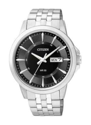 Citizen Analog Watch for Men with Stainless Steel Band, Water Resistant, BF2011-51E, Black-Silver