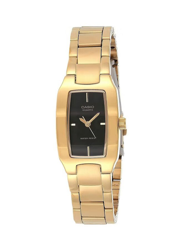 

Casio Enticer Analog Watch for Women with Stainless Steel Band, Water Resistant, LTP-1165N-1CRDF, Gold-Black