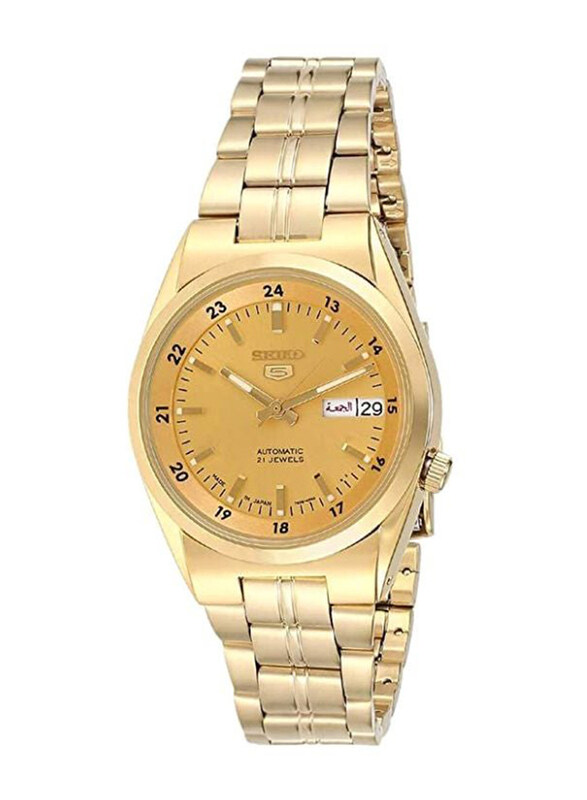 

Seiko Analog Watch for Women with Stainless Steel Band, Water Resistant, SNK574J1, Gold