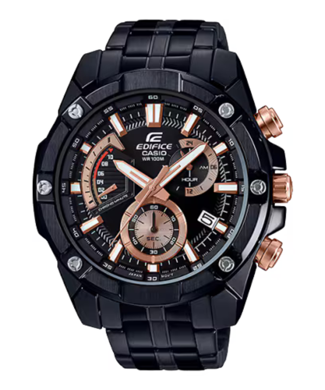 

Casio Edifice Analog Watch for Men with Stainless Steel Band, Water Resistant and Chronograph, EFR-559DC-1AV, Black-Multicolour