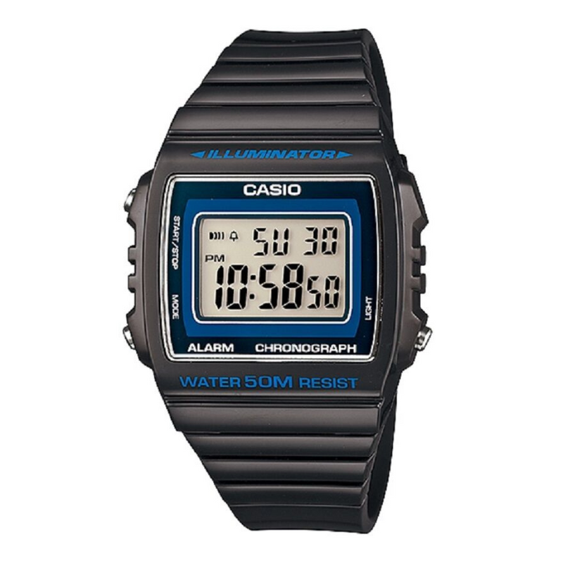 

Casio Standard Series Digital Unisex Watch with Resin Band, Water Resistant, W-215H-8AVDF, Black-Grey