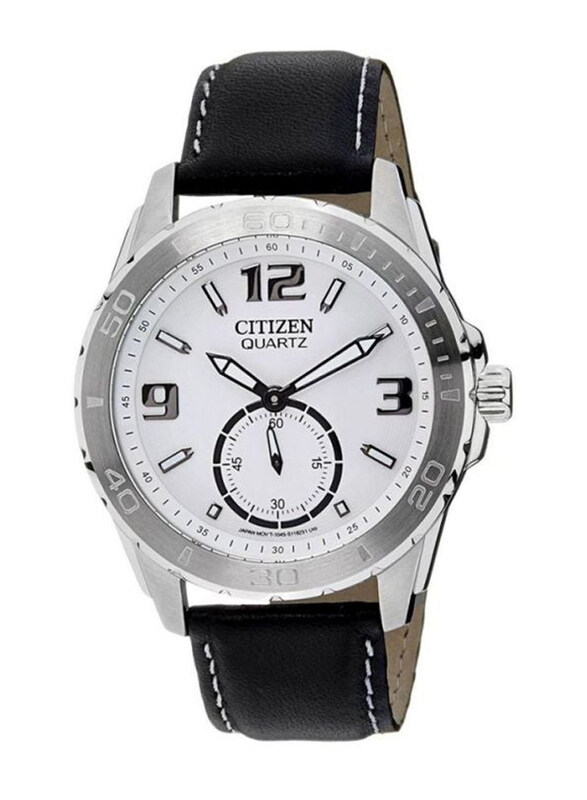 

Fossil Analog Watch for Men with Leather Band, Water Resistant, AO3010-05A, Black-White