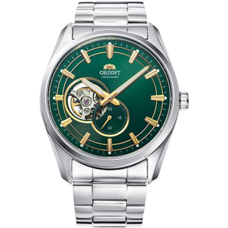 

Orient Analog Watch for Men with Stainless Steel Band, Water Resistant, OW-RA-AR0008E00C, Silver-Green