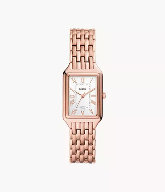 

Fossil Raquel Analog Watch for Women with Stainless Steel Band, Water Resistant, ES5271, Rose Gold-White