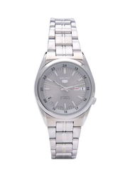 Seiko Series 5 Analog Watch for Men with Stainless Steel Band, SNK559J1, Silver-White