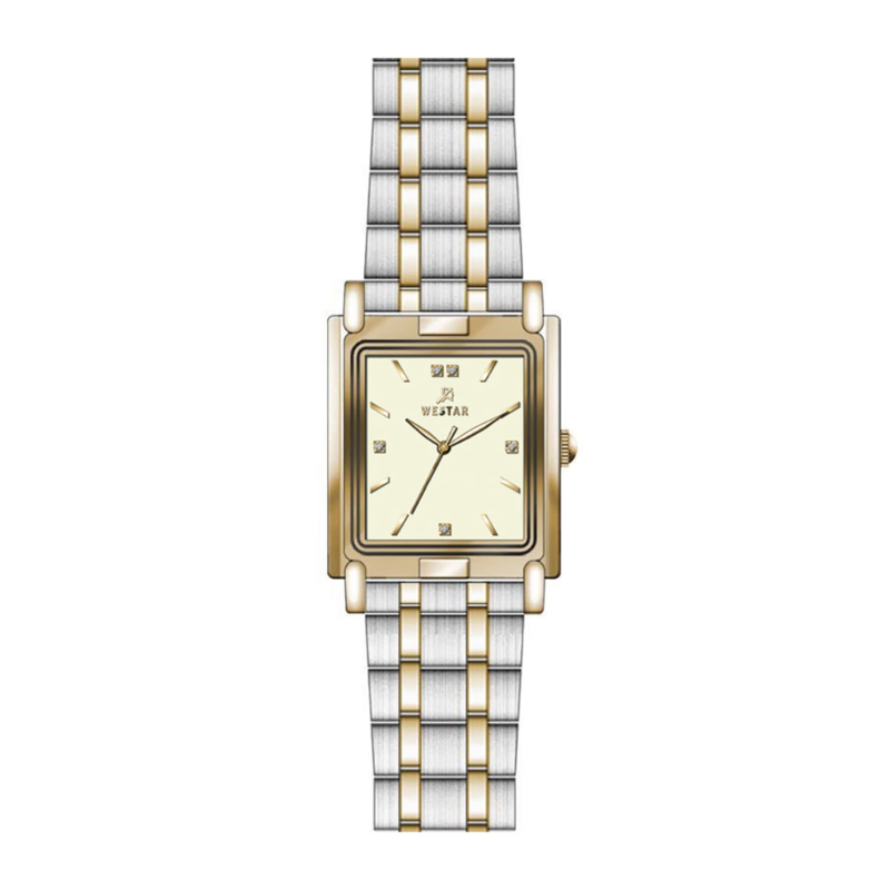 

Westar Analog Watch for Women with Stainless Steel Band, Water Resistant, EX6590CBN102, Silver/gold-Gold