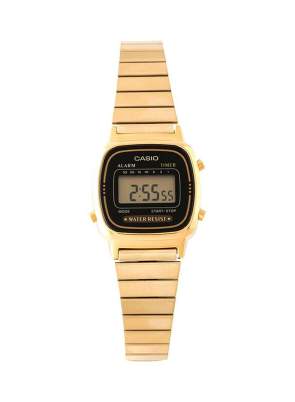 

Casio Vintage Series Digital Watch for Women with Stainless Steel Band, Water Resistant, LA670WGA-1UWD, Gold