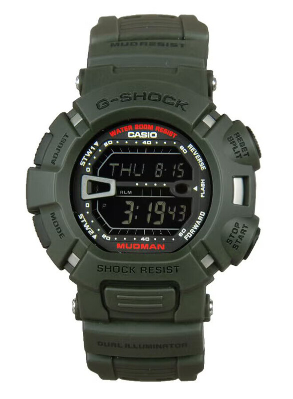 

Casio G-Shock Digital Quartz Watch for Men with Rubber Band, Water Resistant, G-9000-3VDR, Green-Green/Black