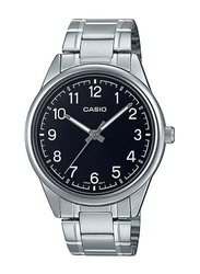 Casio Analog Watch for Men with Stainless Steel Band, MTP-V005D-1B4UDF, Silver-Black