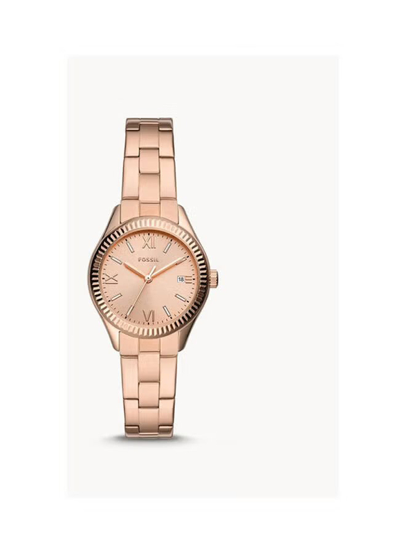 Fossil Analog Watch for Women with Stainless Steel Band, Water Resistant, BQ3639, Rose Gold