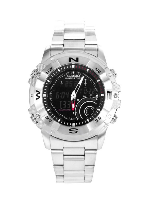 

Casio Analog/Digital Watch for Men with Stainless Steel Band, Water Resistant, Amw-705D-1AVDF, Silver-Black