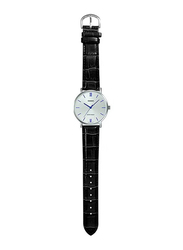 Casio Enticer Analog Watch for Women with Leather Band, Water Resistant, Ltp-VT01L-7B1, Black-Silver