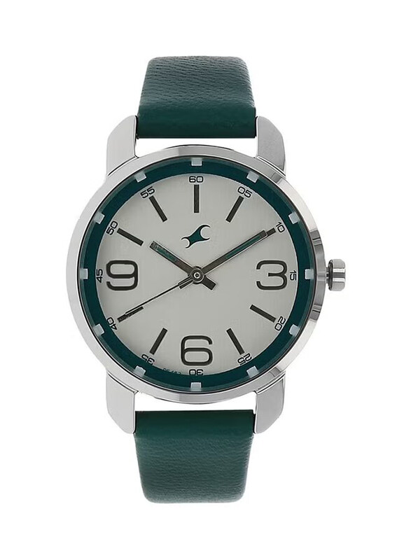 

Fastrack Analog Watch for Women with Leather Band, 6111SL01, Green-Silver