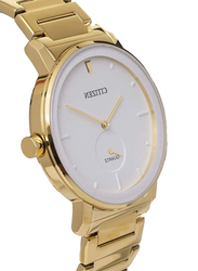 Citizen Analog Watch for Men with Stainless Steel Band and Water Resistant, BE9182-57A, Gold-White