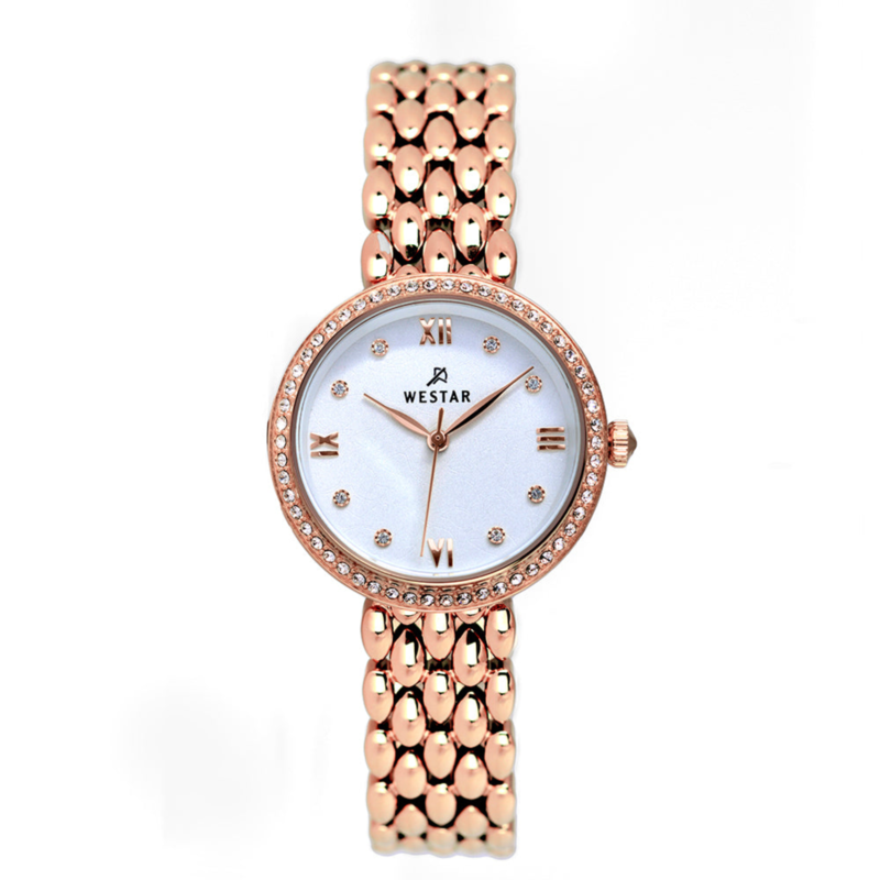 

Westar Analog Watch for Women with Stainless Steel Band, Water Resistant, 00105PPN607, Rose Gold-Multicolour
