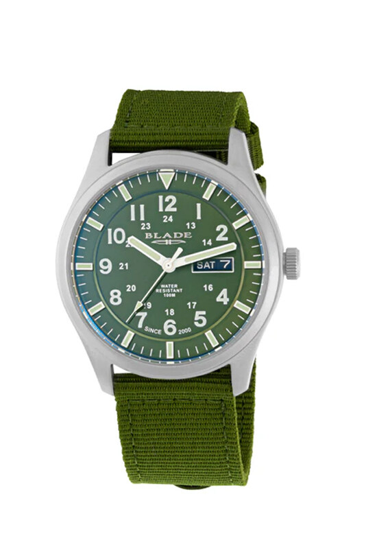 

BLADE Runner Khaki 3603G6SEE SS & Nylon Day-Date Men's Watch
