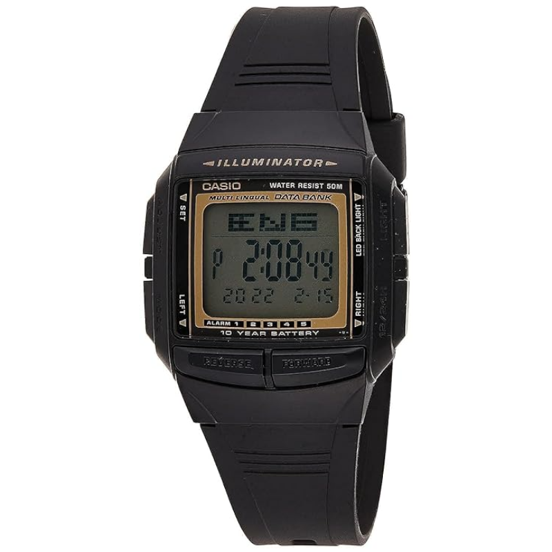 

Casio Vintage Series Digital Watch for Men with Resin Band, Water Resistant, DB-36-9AVSDF, Black-Multicolour