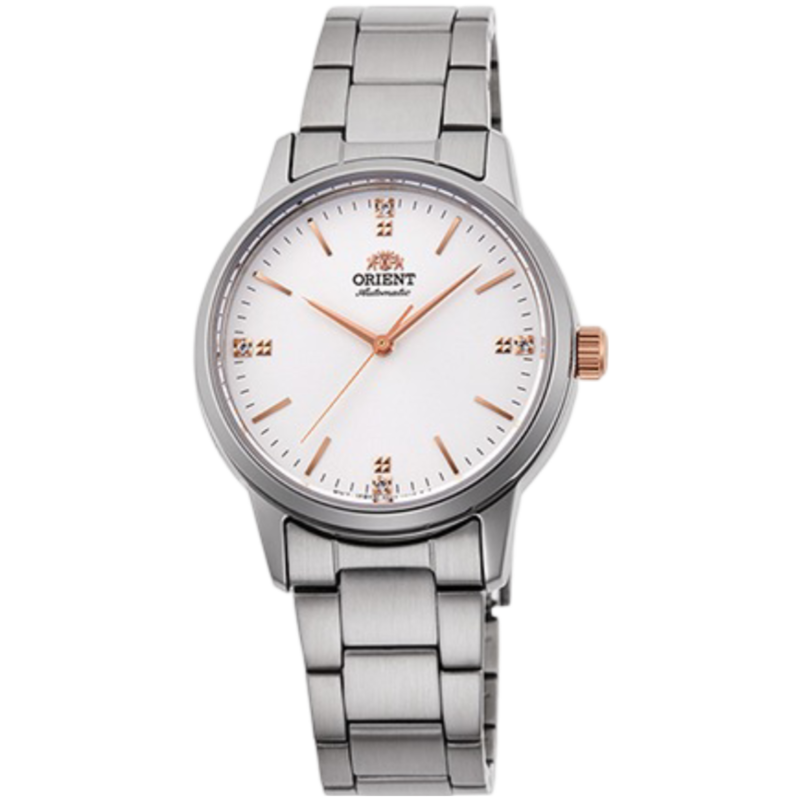 

Orient Analog Watch for Women with Stainless Steel Band, Water Resistant, OW-RANB0103, Silver-White/Rose Gold