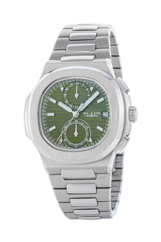 

BLADE Heritage SS Dual Time Green 3664G2SES SS Case & Band Multifunction Men
