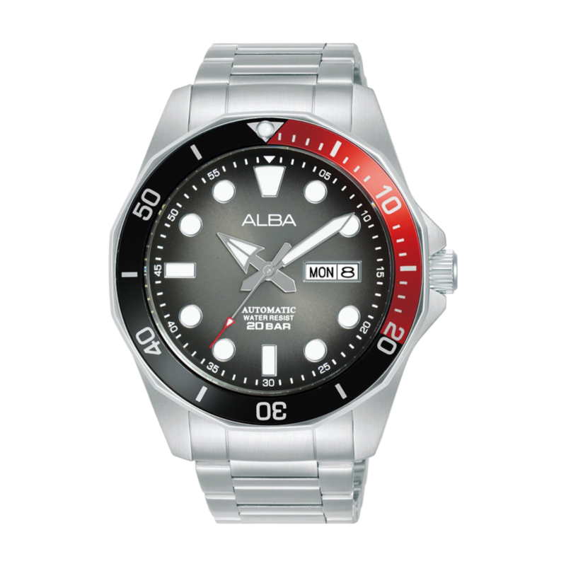 

Alba Analog Watch for Men with Stainless Steel Band, Water Resistant, AL4539X2, Silver-Black