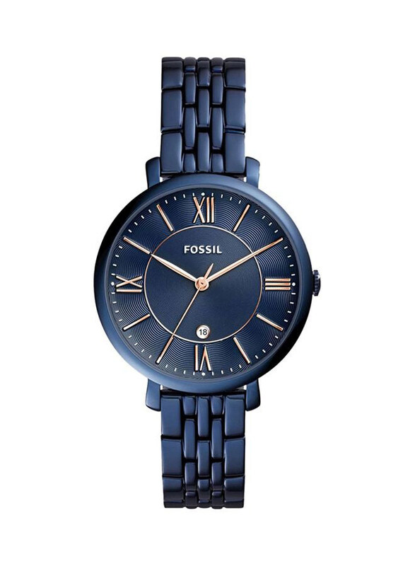 

Fossil Analog Wrist Watch for Women with Stainless Steel Band, Water Resistant, ES4094, Blue