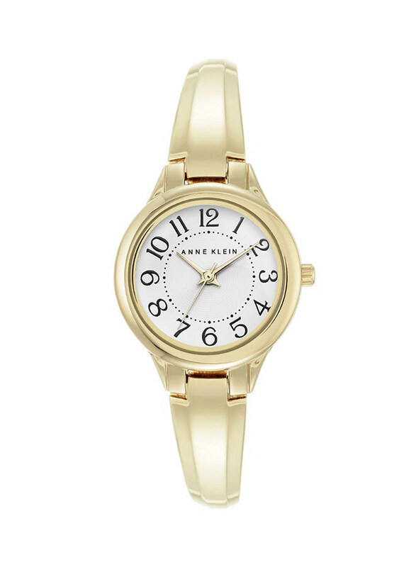

Anne Klein Analog Watch for Women with Stainless Steel Band, Water Resistant, AK2452WTGB, Gold-White