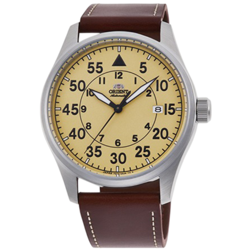 

Orient Analog Watch for Men with Leather Band, Water Resistant, OW-RAAC0H04Y, Brown-Beige