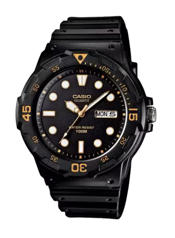 

Casio Analog Watch for Men with Resin Band, Water Resistant, MRW-200H-1EVDF, Black-Black