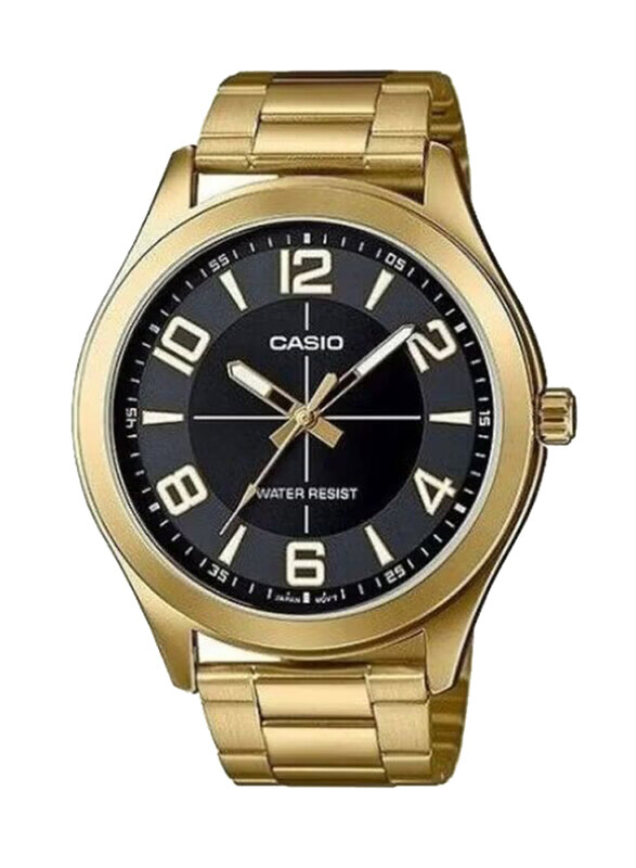 

Casio Analog Watch for Men with Stainless Steel Band, Water Resistant, Mtp-VX01G-1BUDF, Gold-Black