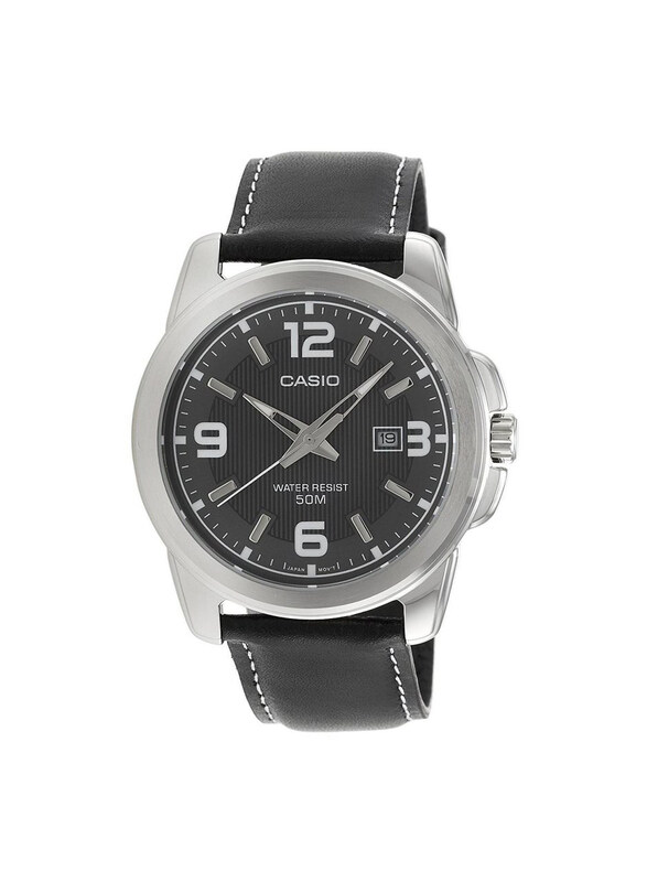 

Casio Analog Watch for Men with Leather Band, Water Resistant, MTP-1314L-8AV, Black