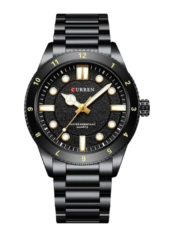 

Curren Analog Watch for Men with Stainless Steel Band, Water Resistant, 8450, Black-Black