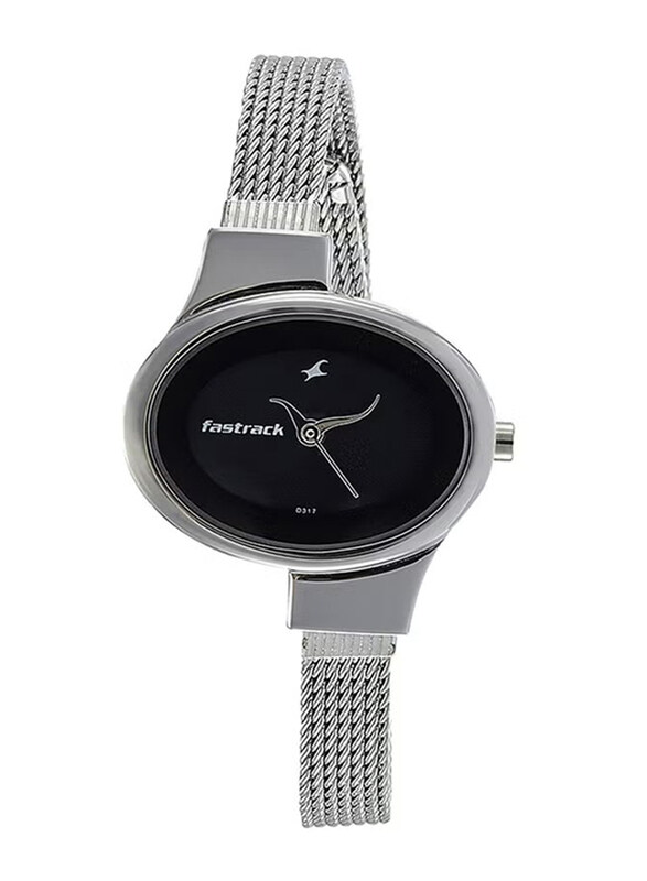 

Fastrack Analog Watch for Women with Stainless Steel Band, Water Resistant, 6015SM02, Silver-Black