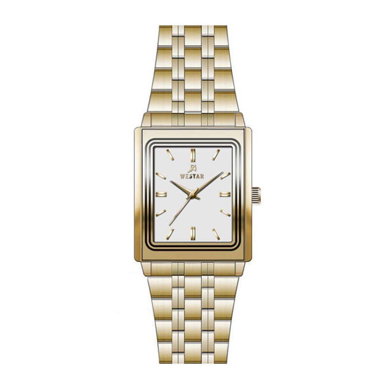 

Westar Analog Watch for Women with Stainless Steel Band, Water Resistant, EX6585GPN107, Gold-White