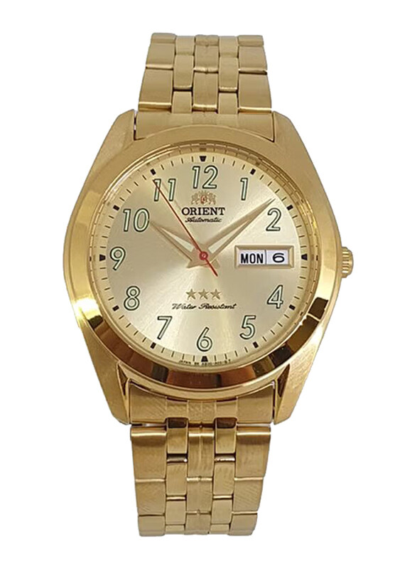

Orient Automatic Movement Analog Watch for Men with Stainless Steel Band & Date Display, SAB0D004G8, Gold