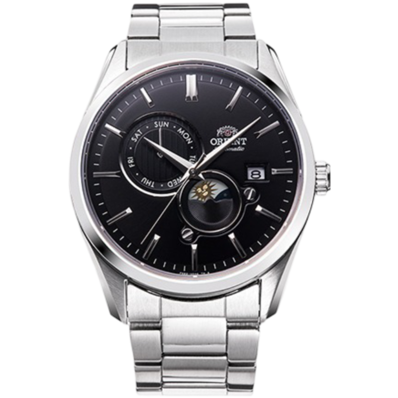 

Orient Analog Watch for Men with Stainless Steel Band, Water Resistant and Chronograph, OW-RAAK0307, Silver-Black