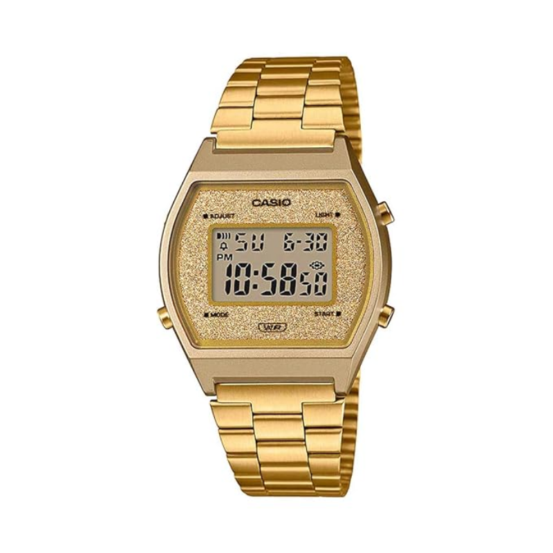 

Casio Vintage Series Digital Watch for Men with Stainless Steel Band, Water Resistant, B640WGG-9DF, Gold-Gold