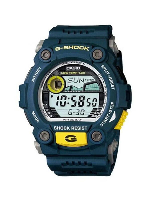 

Casio G-Shock Digital Quartz Watch for Men with Resin Band, Water Resistant, G-7900-2DR, Blue-Yellow/Grey