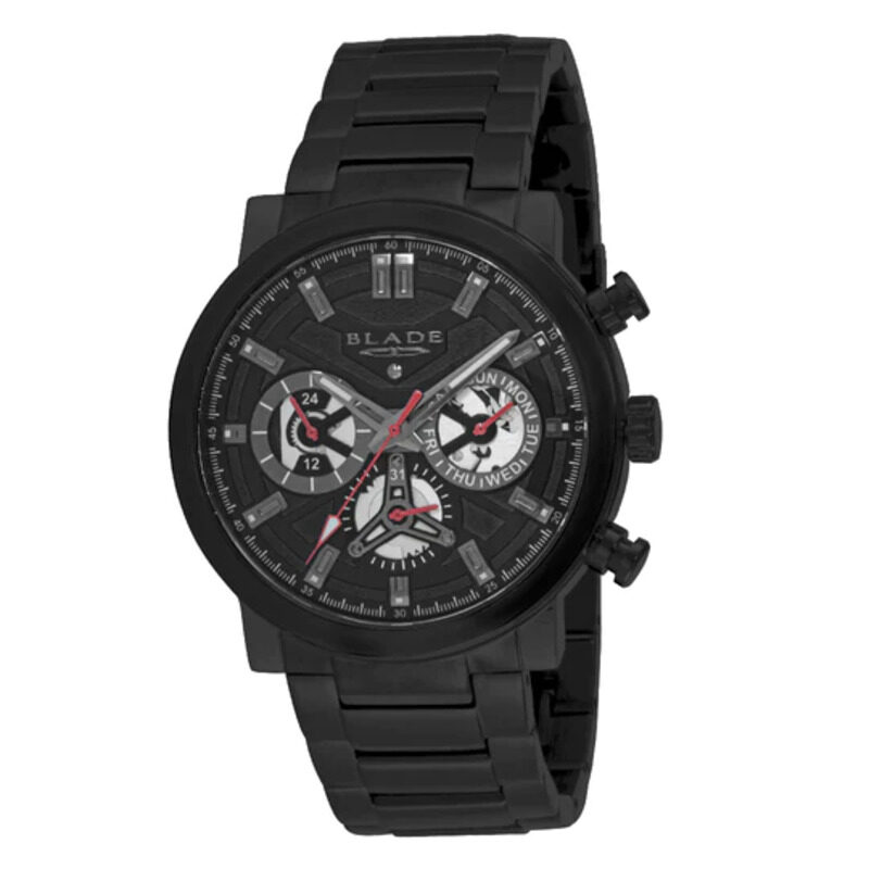 

Blade Aztec Analog Watch for Men with Stainless Steel Band, Water Resistant and Chronograph, 3585G2NNN, Black-Black